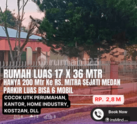 Rumah Luas 17 X 36 Depan Rs. Mitra Sejati Medan