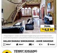 Dijual Rumah Luas 990 Meter Inti Kota Medan