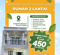 Promo Launching 5 Unit Pertama Rumah 2 Lantai Dekat Stasiun Depok Lama