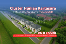 Rumah Cluster Solo Barat, 2 menit UIN Surakarta