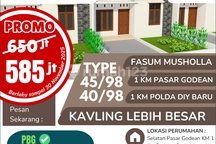 Rumah baru dengan luas tanah 98 m2 harga terjangkau di Godean