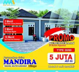 Rumah SHM Baru dekat kota Sukoharjo Jawa Tengah