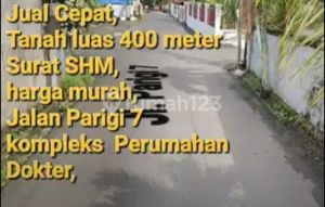 DI Jual Cepat dan Murah banting harga Tanah Perum Dokter luas 400 meter Jalan Parigi 7 Malalayang