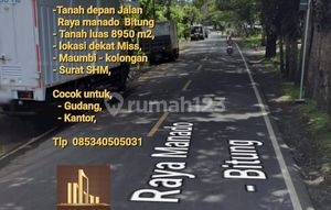 Tanah Murah, Depan Jalan Raya Manado- Bitung, Luas 8950 M2