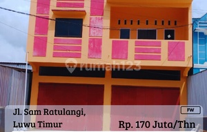 For Rent: Ready-to-Use 2-Story Shop-House, Dr. Sam Ratulangi Axis, Luwu FW.