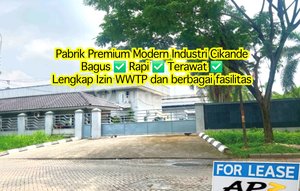 Disewakan Pabrik Modern Industri Cikande Sudah Ada Izin Wtp