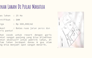 Dijual Lahan 25 Hektar - Pulau Maratua HM Langsung Owner