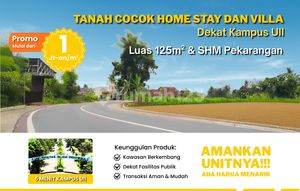 Land for Sale in Sleman, Near UII Campus, Beside Main Road