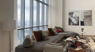 ruang keluarga penthouse anandamaya residence private lift