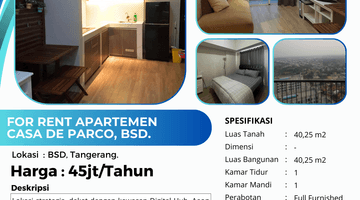 Gambar 2 Apartemen Casa De Parco Bsd 1br Full Furnished