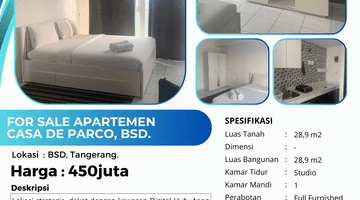 Gambar 2 Jual Apartemen Casa De Parco Bsd Tipe Studio Full Furnished