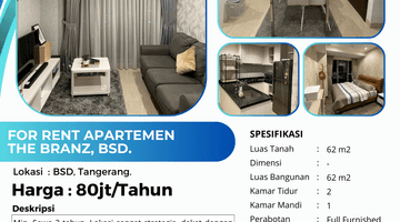 Gambar 2 For Rent Apartemen The Branz 2BR Full Furnished (Min. 2 Year)