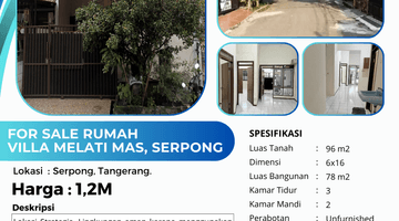 Gambar 2 Jual Murah Rumah 1 Lantai di Villa Melati Mas, Serpong Siap Huni