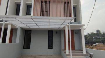 tampak depan rumah modern desain scandinavian di