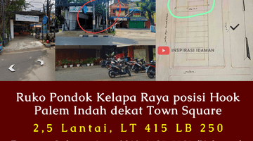 Gambar 1 Ruko Pondok Kelapa Raya 415mtr Posisi Hook Palem Indah Dekat Town Square