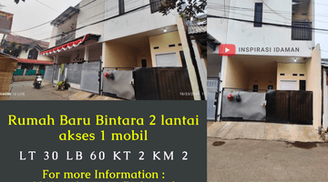 Gambar 5 Rumah Baru Bintara 2 Lantai 30mtr Akses 1 Mobil