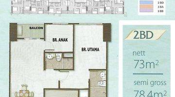 Gambar 1 Apartment Grand Madison Unfurnished 2 BR         