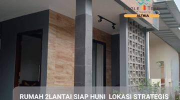 tampak depan rumah 2 lantai siap huni