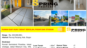 Gambar 2 Rumah Murah Sentraland Paradise Stasiun Parung Panjang Bogor Bu