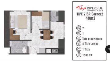 Gambar 2 Tokyo Riverside Disewakan 2 Bedroom Luas 40m2 Murah