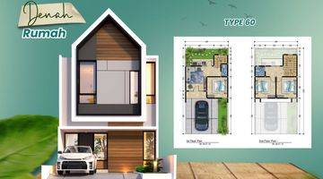 Gambar 1 Dijual Rumah 2 Lantai Desain Scandinavian Lokasi Kompleks IDI