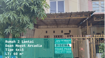 Gambar 1 Disewa Rumah 2 Lantai Daan Mogot Arcadia Blok B , Tipe 4x15