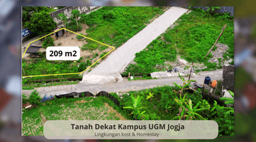 Gambar 1 Tanah di Jalan Kaliurang Km 7, Sleman Sertifikat Hak Milik 209 m²