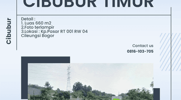 Gambar 4 Dijual Tanah Kotak Strategis 660 m² di Cibubur Dekat Pintu Tol Dan Area Komersil