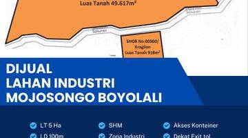 Gambar 1 Dijual Lahan Zona Industri,lokasi Mojosongo, Boyolali,luas 5 Ha,bu 