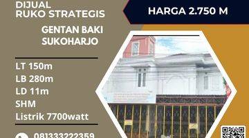 Gambar 1 Dijual Ruko 2 Lantai Strategis,lokasi Baki, Sukoharjo,luas 150m2,BU 