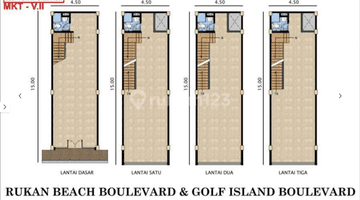 Gambar 2 Dijual Ruko Golf Island Pik, 4 Lantai, 4,5 X 15, Kosongan Standart Developer