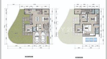 Gambar 3 Rumah 2 Lantai  4 Kamar Tidur Modern Kontemporer Tropis Di BSD