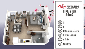 Gambar 5 Jual 2 BR Apartement Tokyo Riverside Pik 2 Bagus Murah