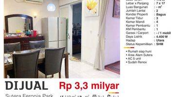 Gambar 3 Dijual Rumah 2 Lantai Sutera Feronia Park Alam Sutera Tangerang Bagus Baru Renov Siap Huni SHM Can 