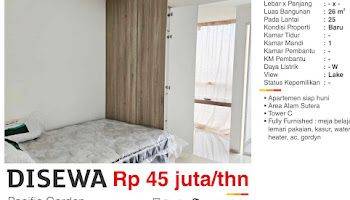 Gambar 2 Di Sewa Apartemen Pacific Garden Alam Sutera Type Studio Sebelah Campus Binus , Seberang Mall Alam Sutera Cocok Buat Mahasiswa Mahasiswi