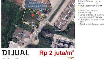 Gambar 2 Dijual Tanah 2000 M2 Jl Raya Cikande Rangkas Bitung Banten Lokasi Strategis Di Jalan Raya Dekat Pabrik Pt Kenda 