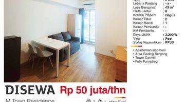 Gambar 2 Disewa Apartemen M Town 2 BR Gading Serpong Tangerang Bagus Full Furnished Siap Huni 