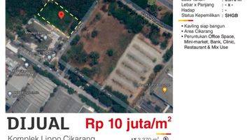 Gambar 1 Dijual Tanah Kavling Komplek Lippo Cikarang Jawa Barat 3370 M2 Shgb Lokasi Strtegis 