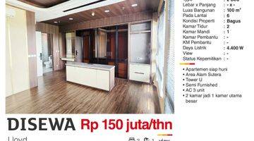 Gambar 1 Di Sewa Apartemen The Lloyd Alam Sutera Tangerang 2 BR Bagus Siap Huni , Interior Bagus 