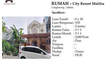 Gambar 1 Dijual Rumah City Resort Malibu Cengkareng Jakarta Barat