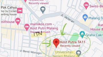 Gambar 1 Kost Belakang Ub di Jl. Terusan Ambarawa , Malang 200 M SHM