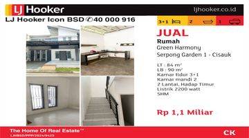 Gambar 1 Dijual Rumah 2 Lantai SHM di Cluster Green Harmony, Serpong Garden 1, Cisauk Tangsel