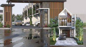 Gambar 1 Rumah 2 lantai full bata merah one gate system dengan konsep scandinavian DP 0% dan diskon 50jt