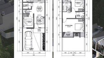 Gambar 4 Rumah 2 lantai full bata merah one gate system dengan konsep scandinavian DP 0% dan diskon 50jt