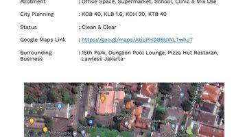 Gambar 1 Dijual Tanah Kemang Selatan Back Position  KDB 40, KLB 16, KDH 20