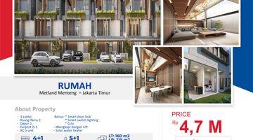 Gambar 1 Dijual Rumah White Rose 3 Lantai di Metland Menteng Jakarta Timur 