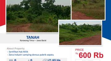 Gambar 1 Dijual Tanah di Karawang Timur SHM Lt 63 Ha Jawa Barat