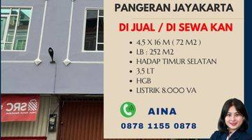 Gambar 1 Ruko Pangeran Jayakarta, 4,5 X 16 M, Lt 72 M2, Lb 252 M2, 3,5 Lantai, Listrik 8.000 W, Hadap Timur Selatan, Hoek