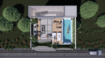 Gambar 1 Villa Modern Murah Di Canggu Dengan Endless Swimming Pool 