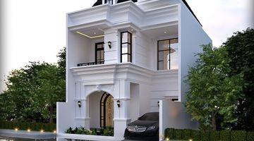 Gambar 1 Townhouse mewah 3 lantai konsep american classic Di Limo Depok